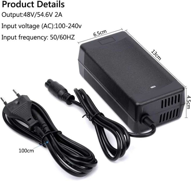 Carregador 54,6V 2A 3Pin GX16 Trotinete Elétrica