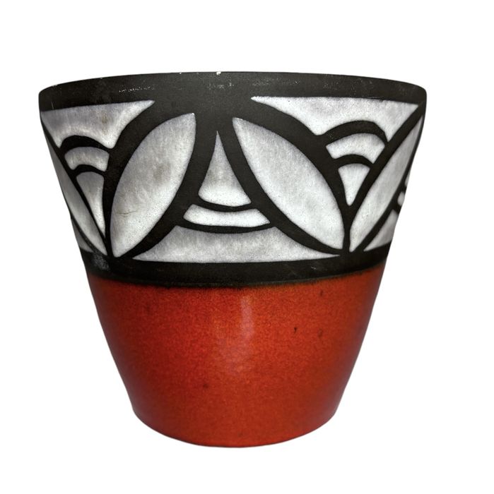 Ceramiczna osłonka na kwiatek vintage retro prl fat lava