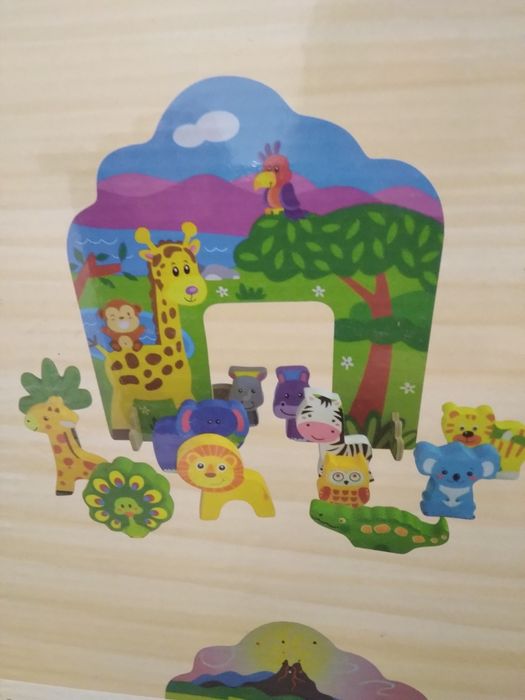 Zabawka drewniane puzzle safari