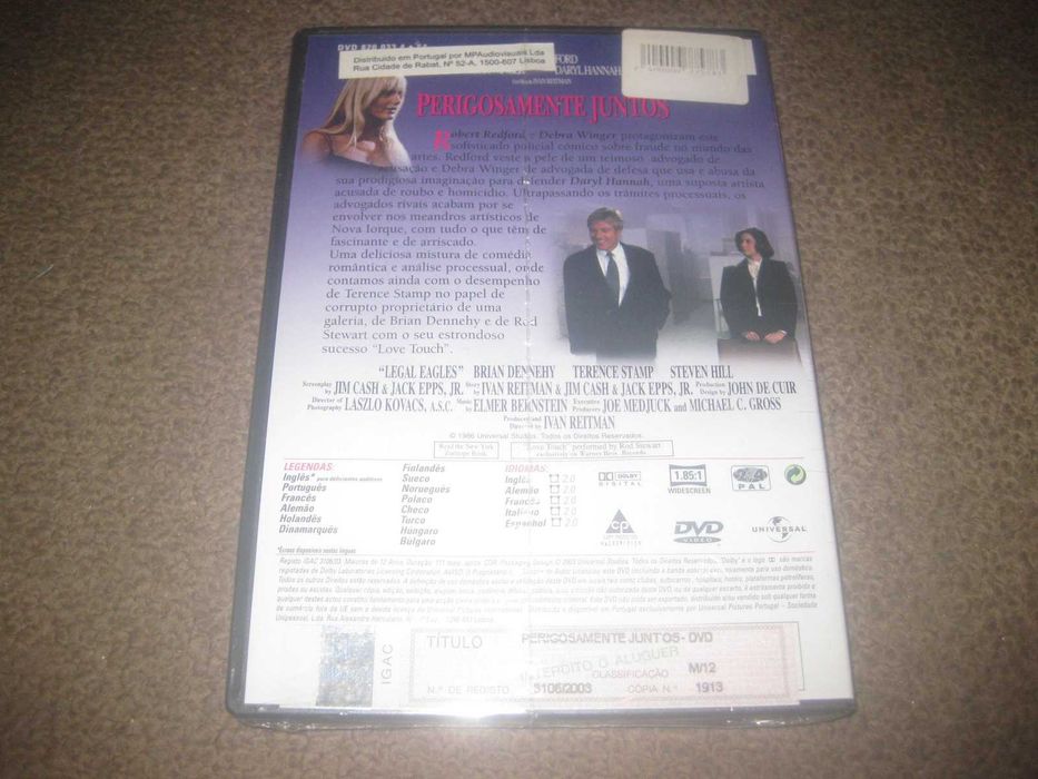 DVD "Perigosamente Juntos" com Robert Redford/Selado/Raro!