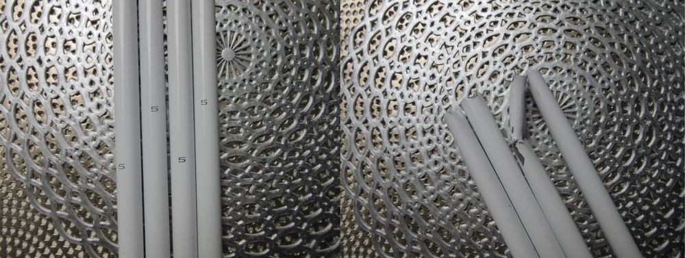 Pawilon ogrodowy - rurki . Razem ubyło już 8 elementów .