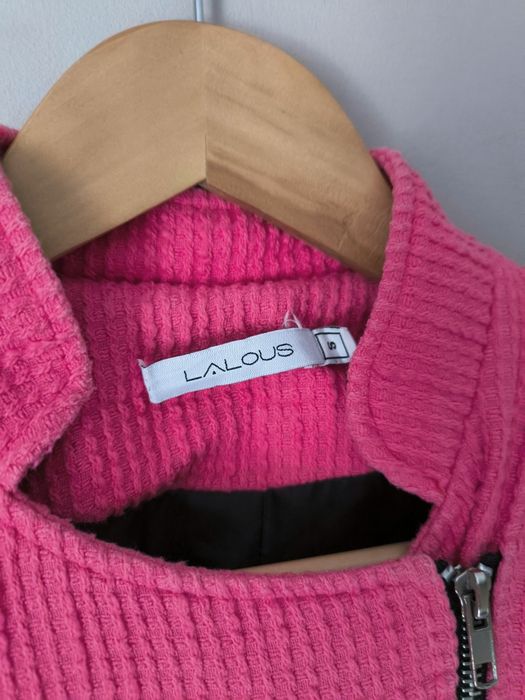 Płaszcz wiosenny różowy Lalous S wiosna wiskoza wiskozowy