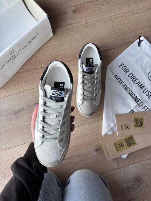 Кеди Golden Goose Glitter Star Silver / кеды Голден Чуз Гліттер білі