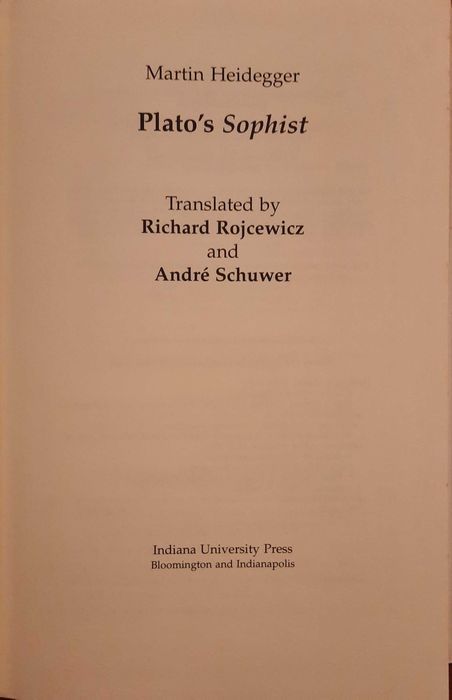 Livro - Plato's «Sophist» - Martin Heidegger