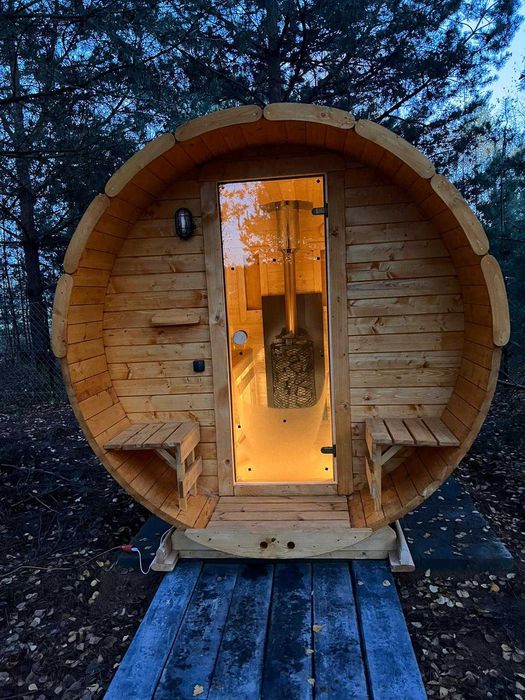 Sauna Beczka 300cm Garden Barrel Sauna Ogrodowa z Piecem - Producent !