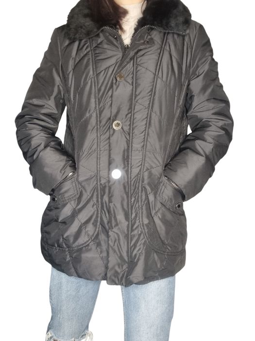 Ciepłą Czarna stylowa ocieplana kurtka Gerry Weber rozmiar S/M 36/38