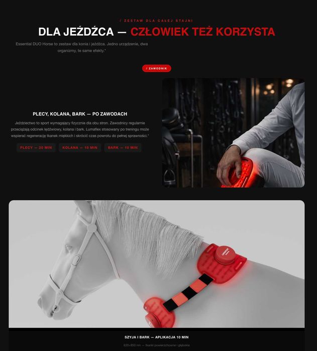 Lumaflex Essential DUO Horse & Human | Zestaw 3 Paneli LED Terapia duży zestaw dostawa 48h