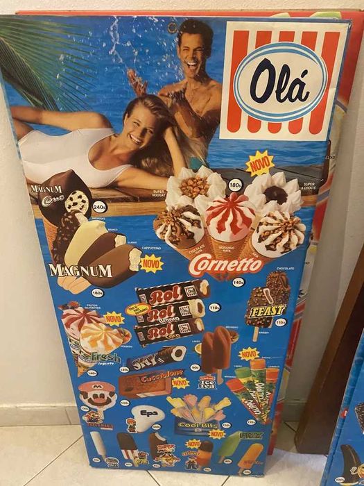 Cartazes antigos de gelados Olá