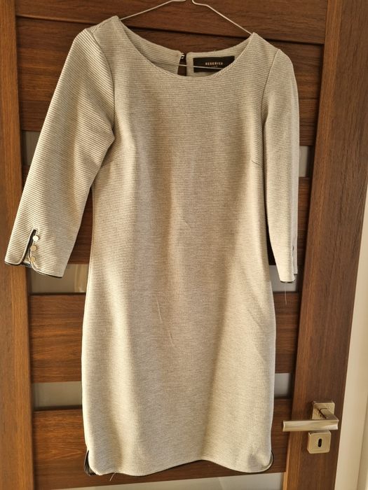 Sukienka Reserved r.S szara prążki elegancka