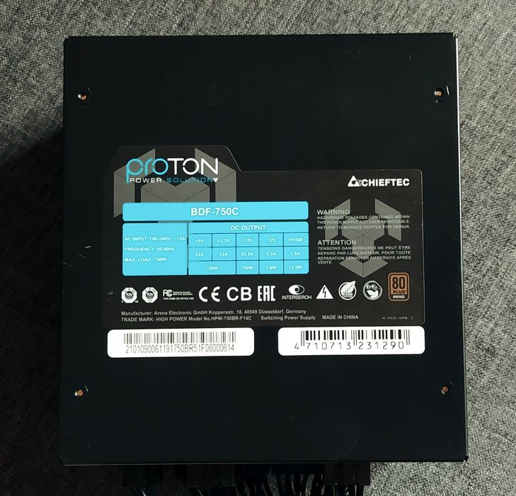 Chieftec 750W PROTON  блок питания  750Вт