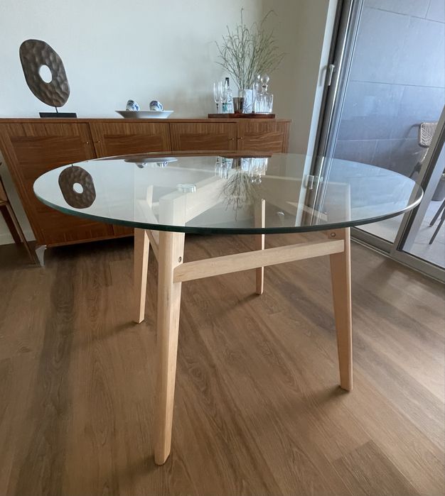 Mesa jantar em vidro temperado, como Nova