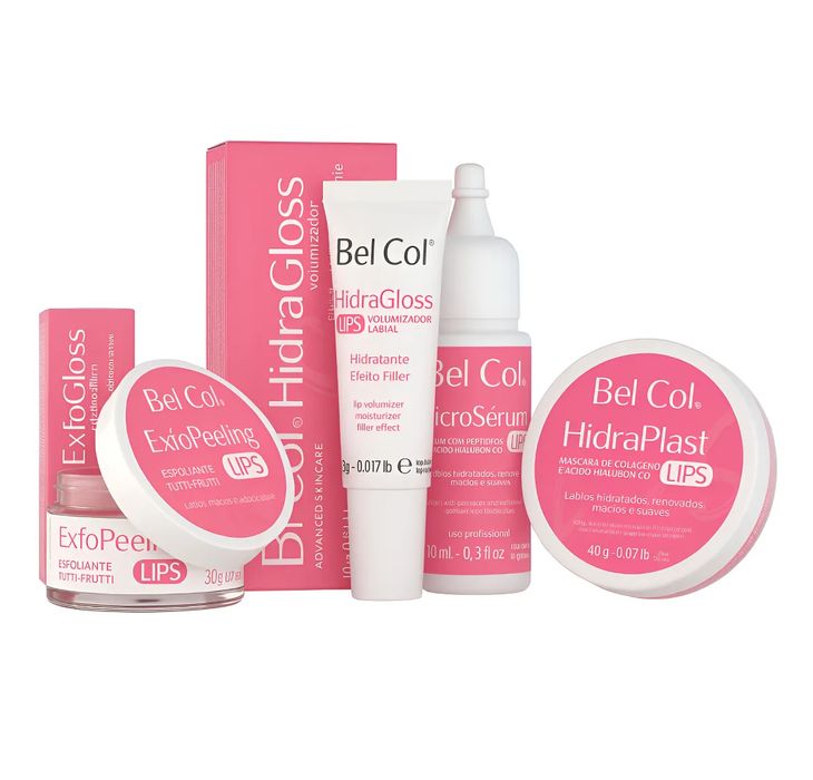 Kit Hidra Lips Tratamento Labial Hidragloss - Bel Col - PRÉ-VENDA