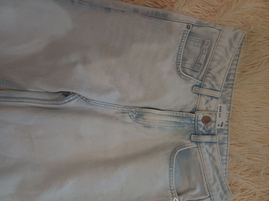 Прямі джинси з прорізами палаццо wide leg high waist