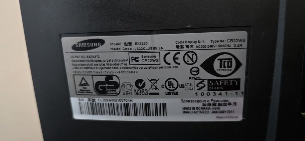 Monitor Samsung SyncMaster EX2220 – 22" LED – Full HD – Baixo Consumo