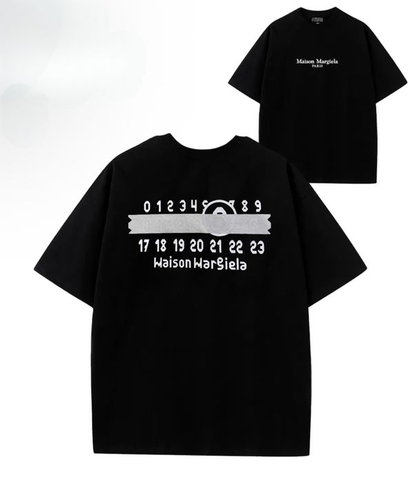 Футболки Maison Margiela Paris Унисекс черная белая марджела New Model