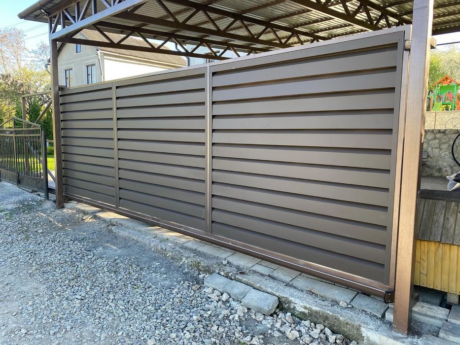 Металеві паркани під ключ, Штахетник, Хвіртка, Ворота відкатні