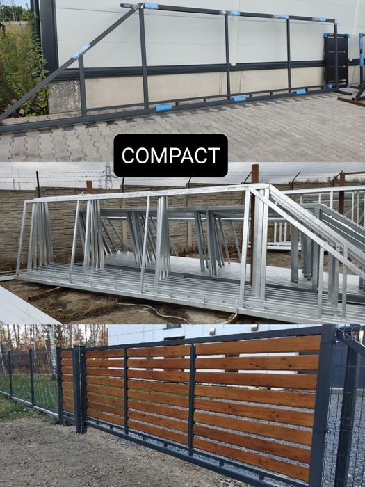 Brama przesuwna panelowa fi 5mm, 4mx1,42m COMFORT, ocynk ogniowy, inne