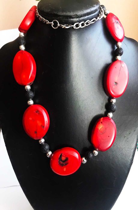 Koral naturalny/koralowiec, naszyjnik