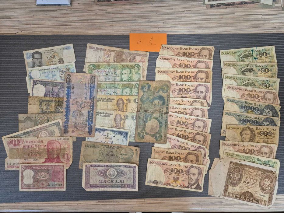 Starocie uszkodzone banknoty zestawy i sztuki
