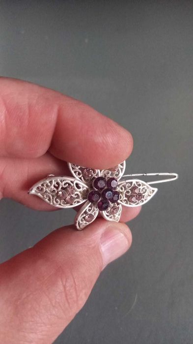 Spinka do włosów posrebrzana, darmowa wysyłka impost.