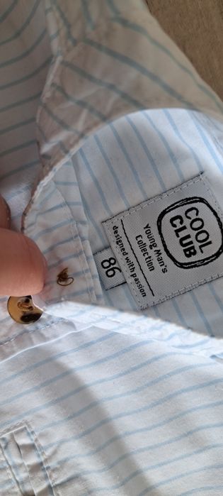 Koszula cool club 86 smyk paski stojka guziki rekawy podwijane