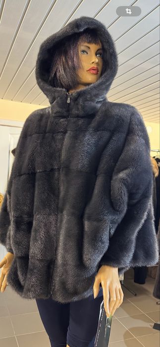 Рр 52-54. Норковая бомбер кимоно. ‘ морская волна’ Colini.