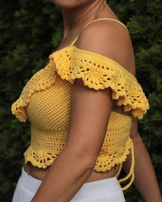 Top ręcznie robiony, 100% bawełna, boho, lato, festiwal.