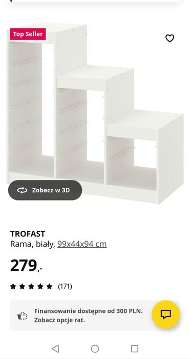 Szafka na zabawki komoda trofast ikea rama biała