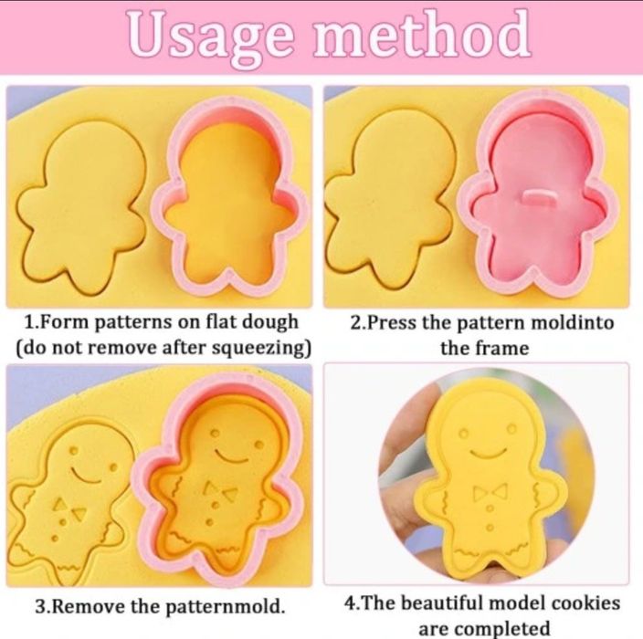 Foremki Do Ciastek Świąteczne Mix Wzorów DIY Zestaw 8szt