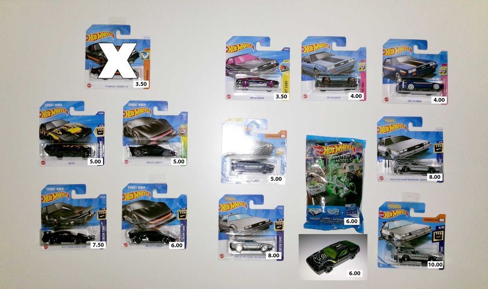 Hot Wheels - Kitt - Knight Rider e Delorean Time Machine