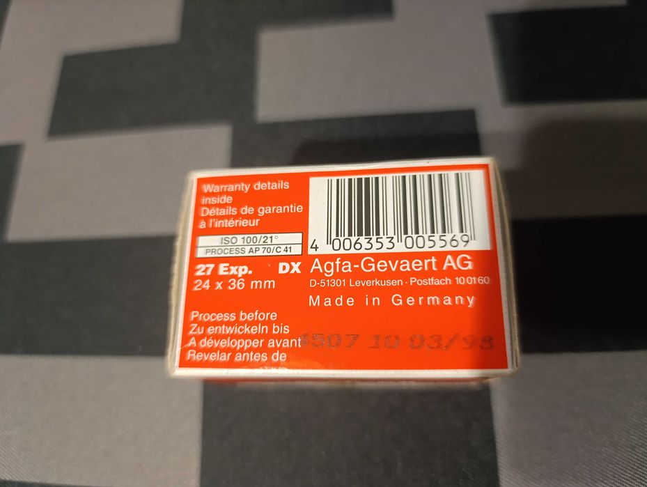 Rolo expirado Agfa Agfacolor XRG 100 Maxi 24+3