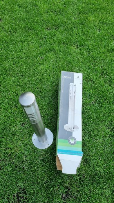 Lampa ogrodowa stojąca stal szczotkowana wys. 50cm nowa