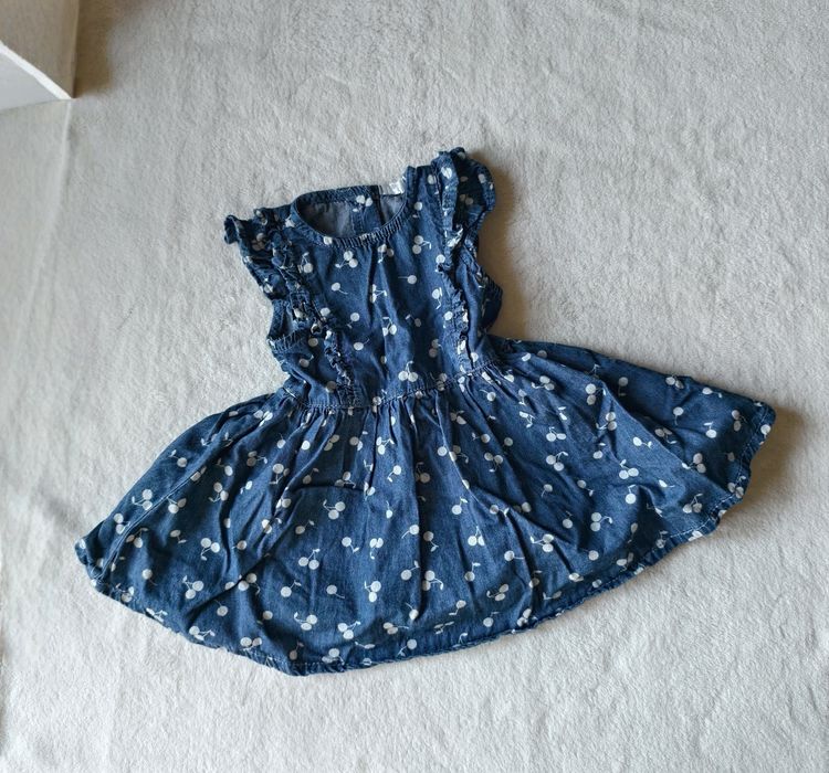 Sukienka Denim jeansowa w wiśnie, rozmiar 74
