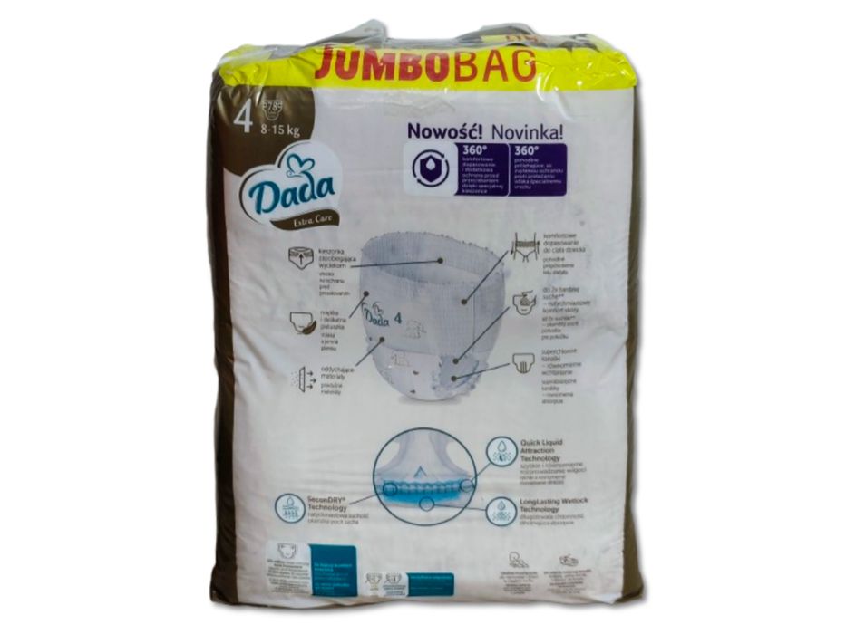 Pieluchomajtki Dada Extra Care 4 - 8-15kg - 78szt.