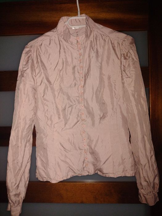 Bluzka koszula vintage brudny róż S M 36 38