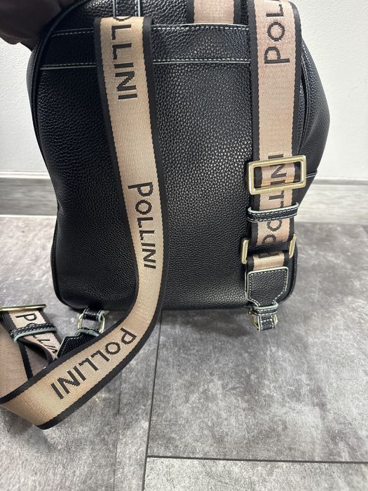 Plecak Pollini czarny logowany Warszawa Bemowo •