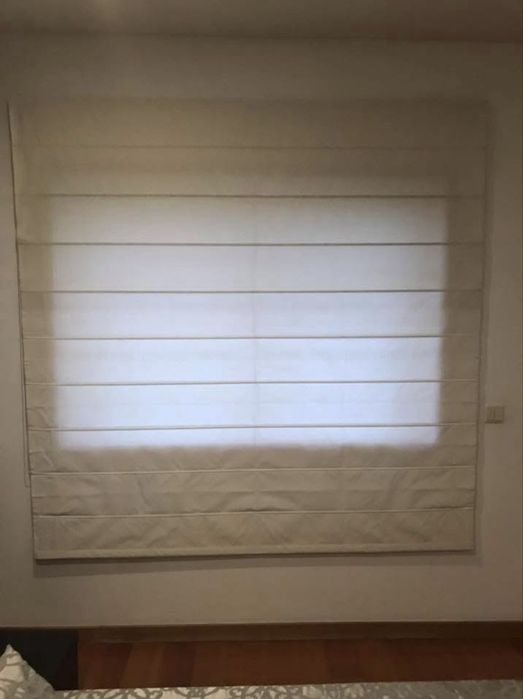 Cortinas em Romanete tecido alinhado branco