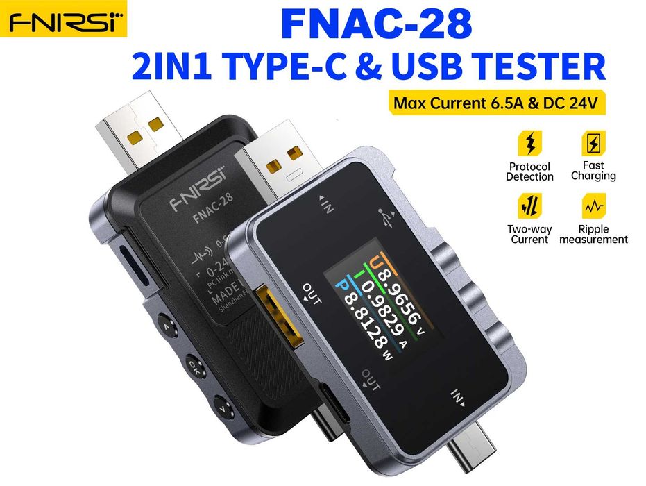 FNIRSI FNAC-28 USB тестер Гарантія Оригінал
