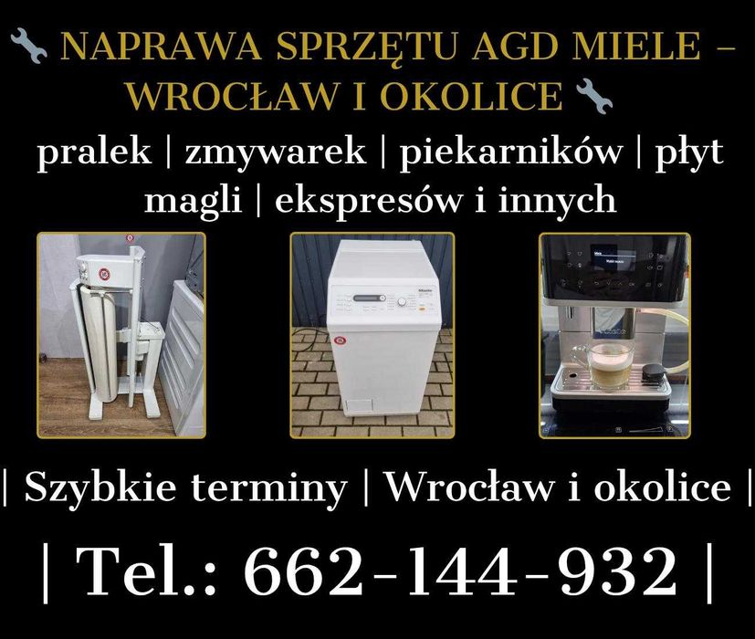 NAPRAWA, SERWIS sprzętu AGD firmy MIELE, szybkie terminy