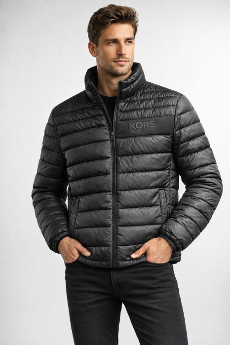 Czarna kurtka pikowana męska  Michael Kors rozmiar L XL wiosna jesień