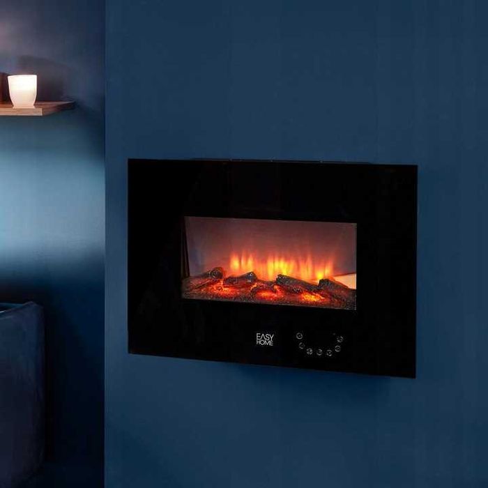 Kominek ścienny z funkcją grzewczą elektryczny LED