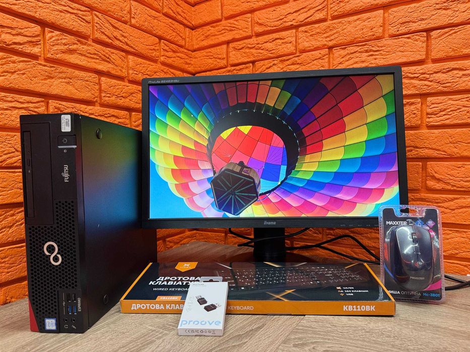 офісний: ПК i3-6100, 8, 120 + Монітор 24" 1920х1080 VA + WiFi + BT