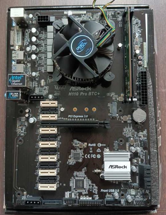 Материнская плата ASRock H110 Pro + процессор + память
