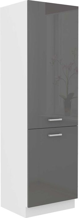 Zestaw Mebli Kuchennych szary połysk 240 cm - szybka wysyłka