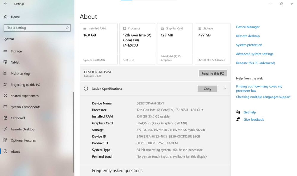 DELL Latitude 9430 Intel® Core™ i7 i7-1265U Laptop