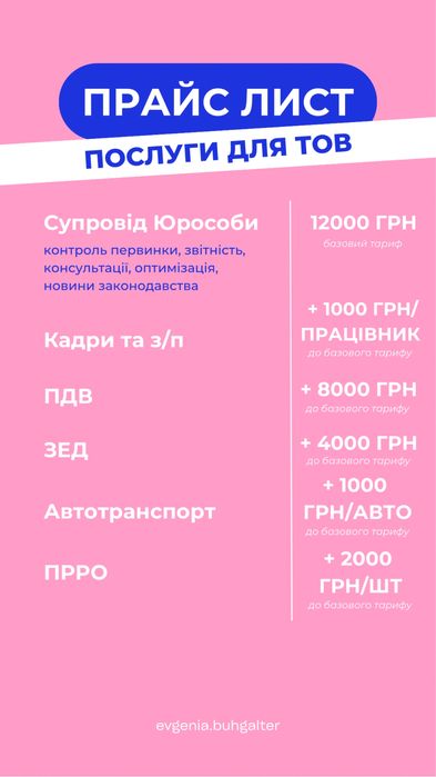Бухгалтерськи послуги для ФОП/ТОВ