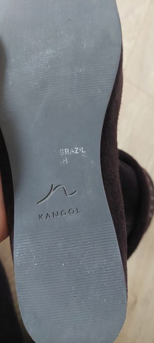 Kangol r.38 brązowe zamszowe kozaki do połowy łydki