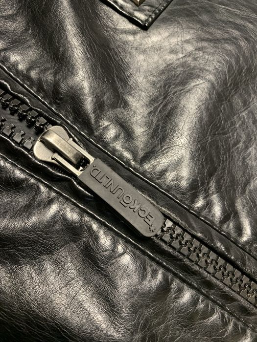 Ecko Unltd Old Polyvinyl leather type jacket bomber swag