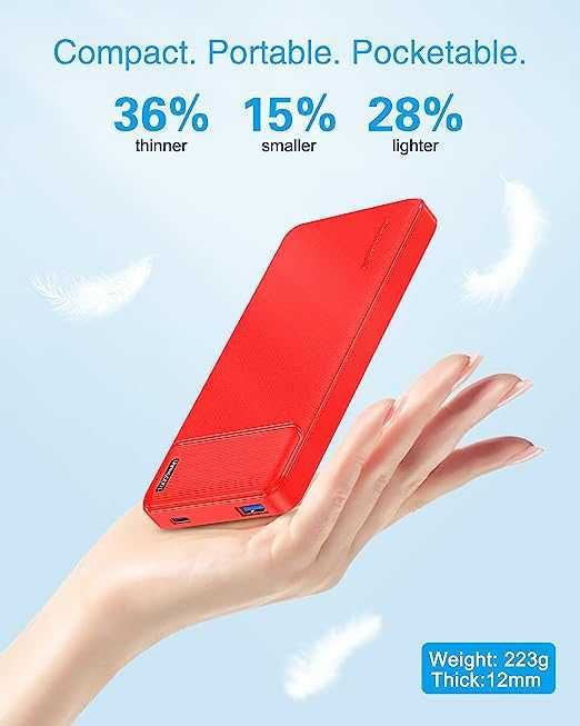 Powerbank 10000mAH czerwony