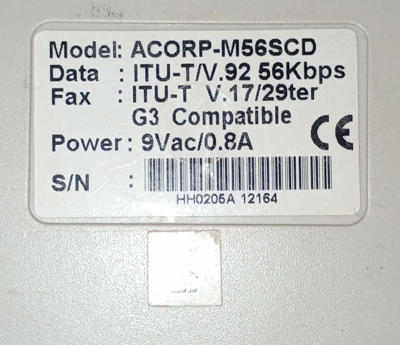 Модем ITU-T/V.92 ACORP-M56SCD.